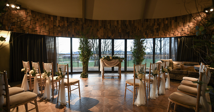 Wedding set up inside the luxury tree houses at Ramside Hall